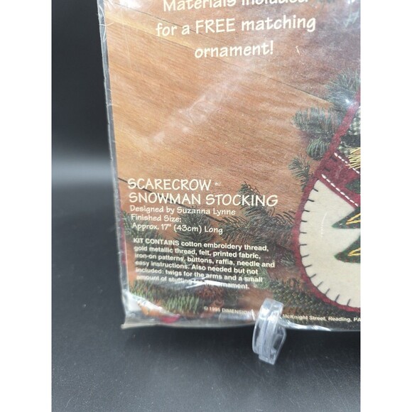 Sunset Felt Stocking Applique Kit Snowman Christmas Craft New Old Stock NOS 18" - Picture 2 of 7